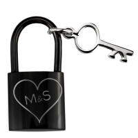 Mini Liebesschloss Anhänger schwarz