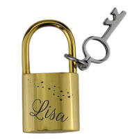Mini Liebesschloss Anhänger gold