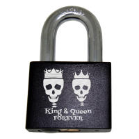 Liebesschloss mit Gravur - Alu schwarz